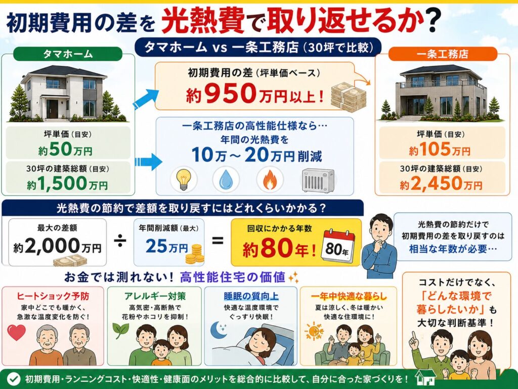 Can the difference in initial costs be recouped through lower utility bills?
