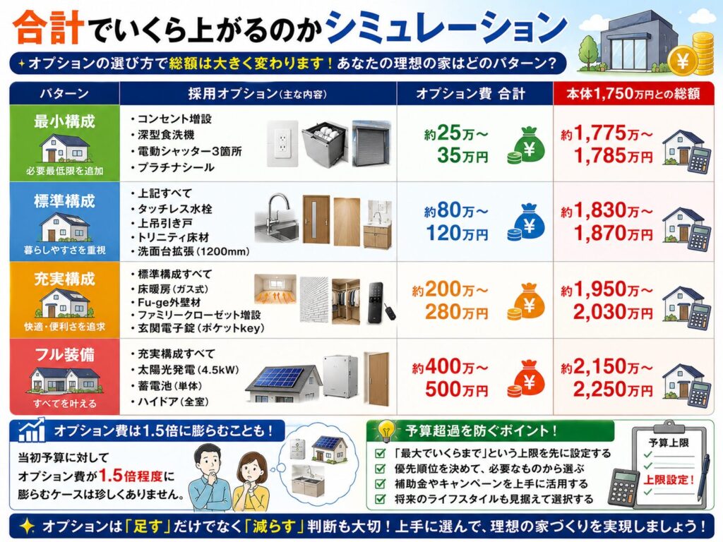 Simulate the total increase in cost.