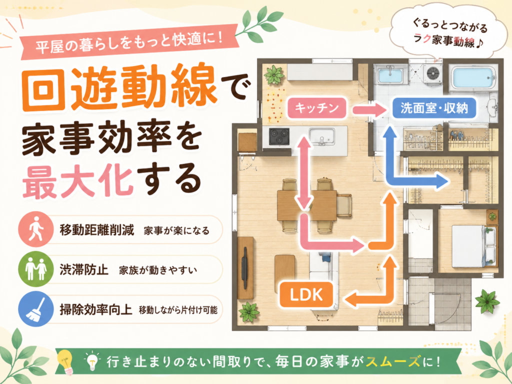 Maximize housework efficiency with a circular flow layout.