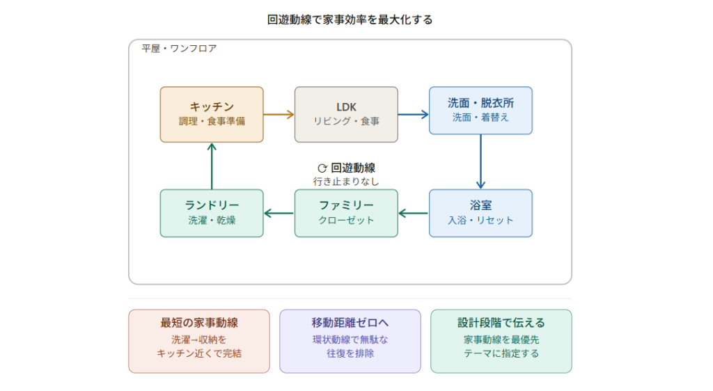 Maximize household efficiency with a circular flow of movement.