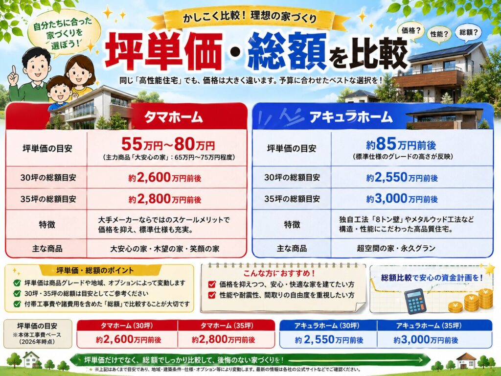 Compare price per tsubo and total cost