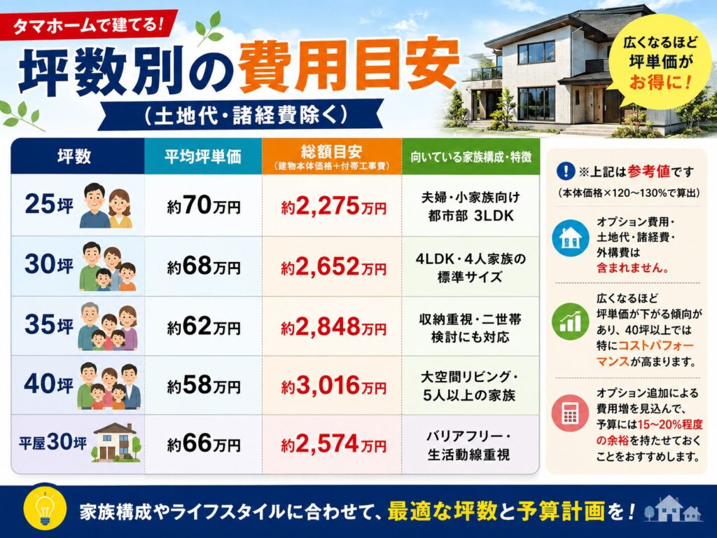 Estimated costs by area (excluding land costs and miscellaneous expenses)