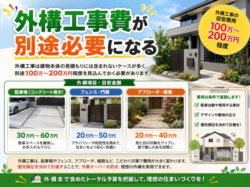 Separate costs for exterior construction work will be required.