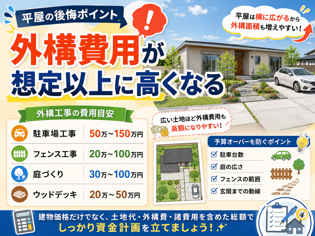 Exterior construction costs end up being higher than anticipated.