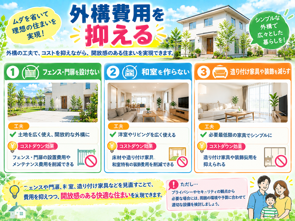 Keep exterior construction costs down.