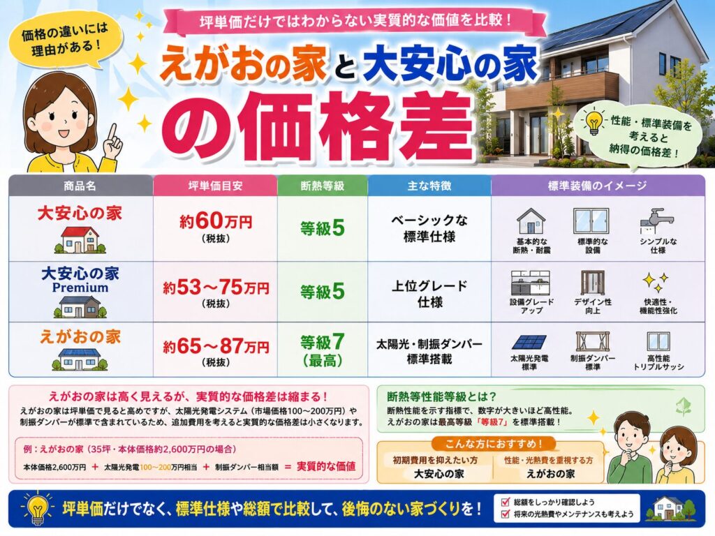 Price difference compared to Dai-Anshin