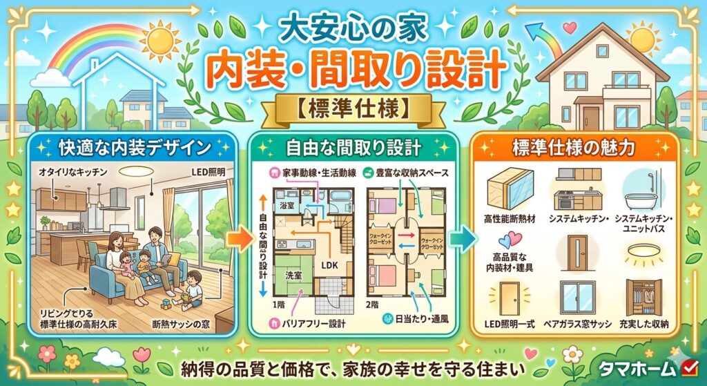 Interior and floor plan design for a completely safe and secure home [Standard specifications]