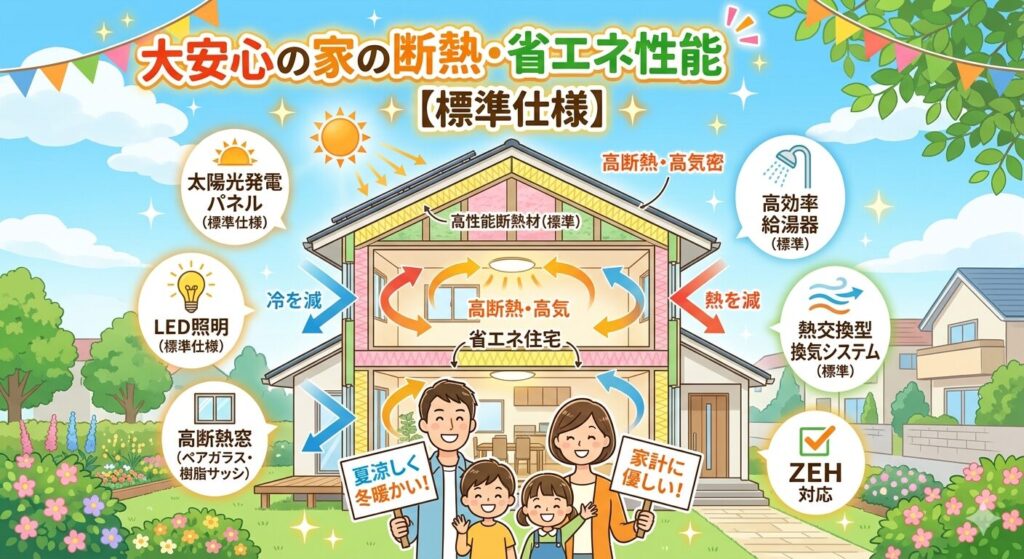 The insulation and energy-saving performance of the "Great Peace of Mind Home" [Standard Specifications]