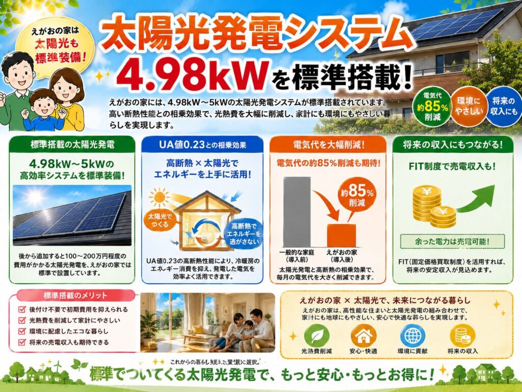 Comes standard with a 4.98 kW solar power generation system.