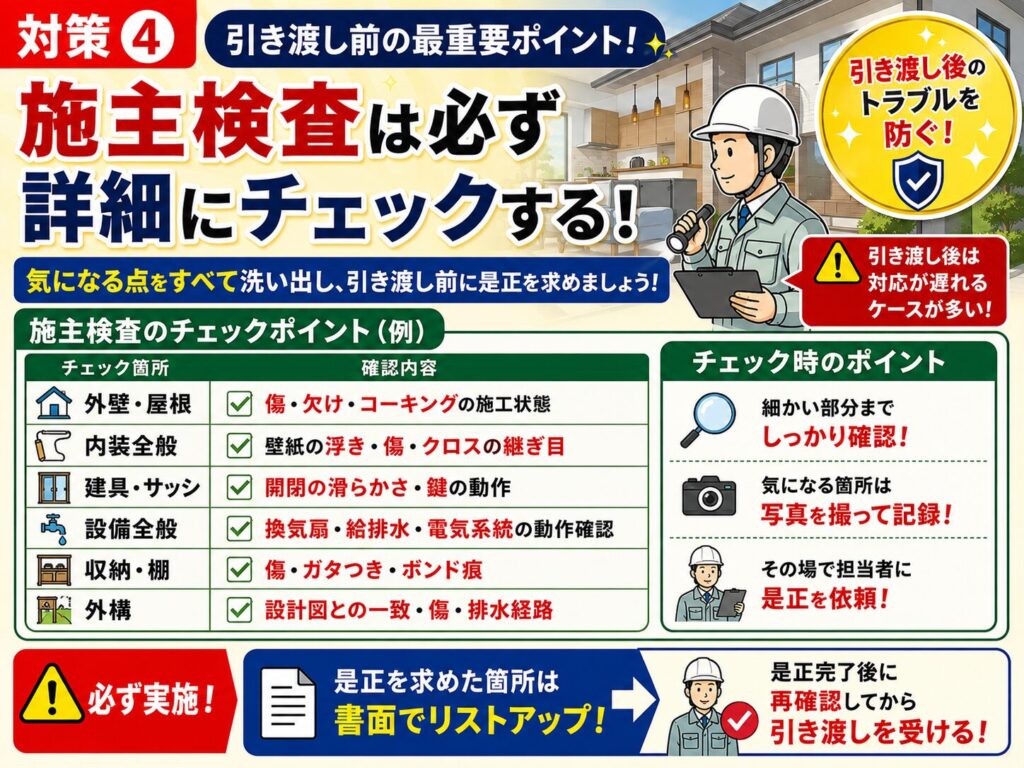 Countermeasure ④: Always conduct a thorough inspection of the property owner's property.