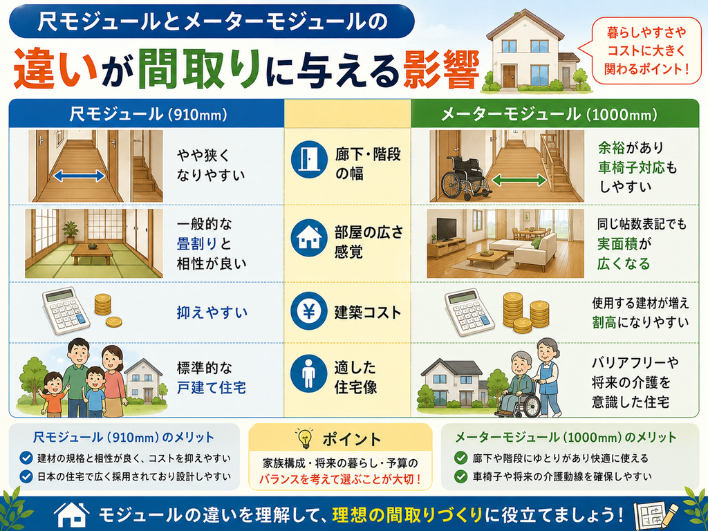 The Impact of the Difference Between the *Shaku* Module and the Meter Module on Floor Plans