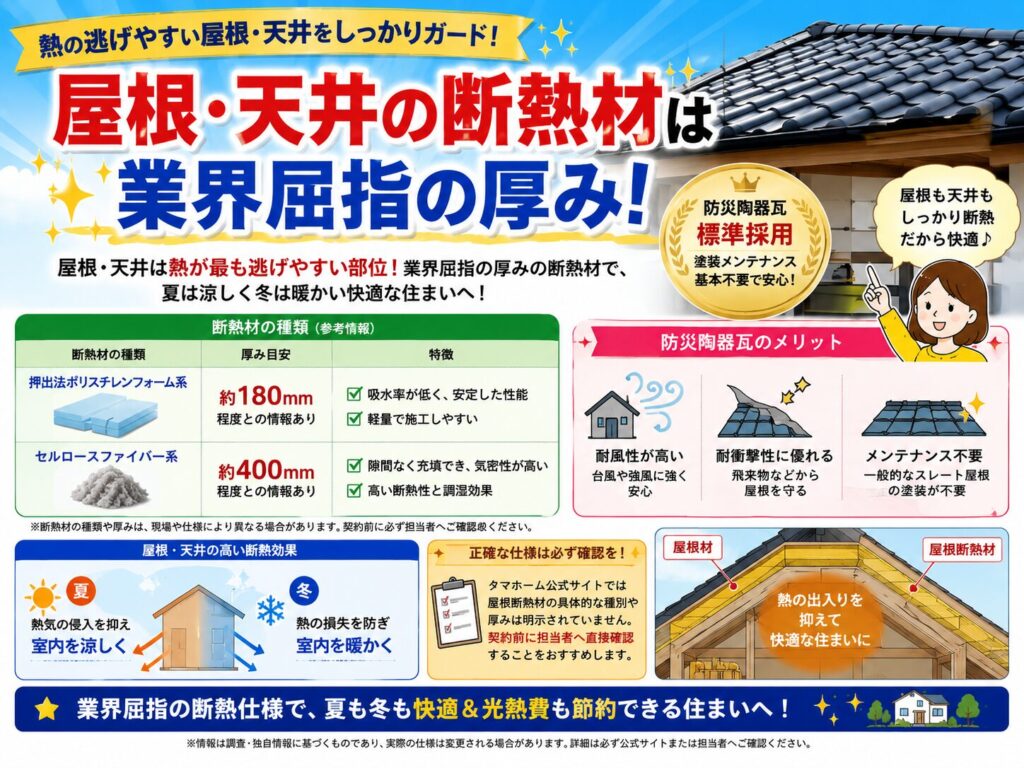 The roof and ceiling insulation is among the thickest in the industry.