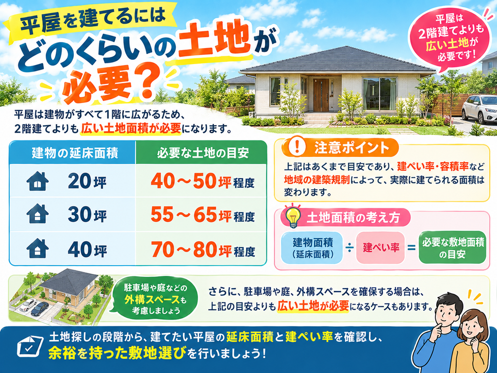 How much land do you need to build a single-story house?