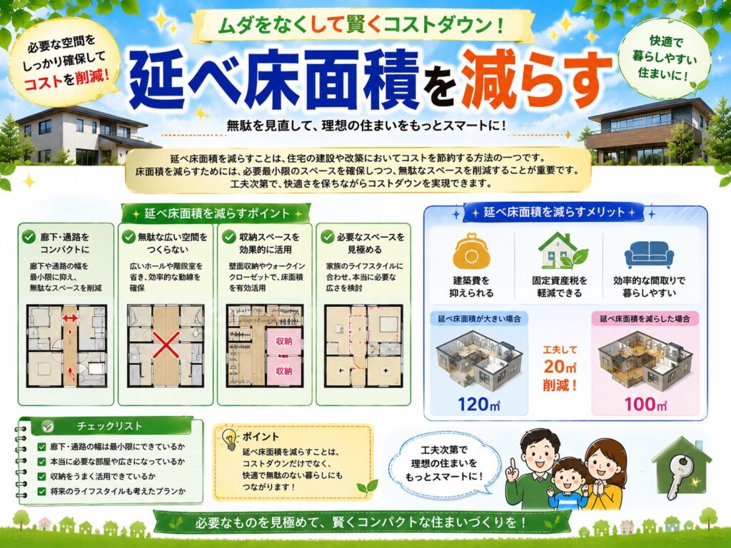 Reduce the total floor area.