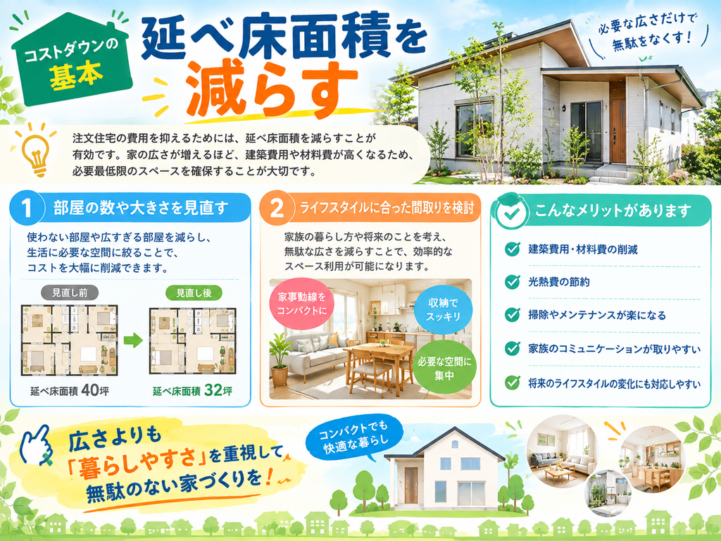 Reduce the total floor area.