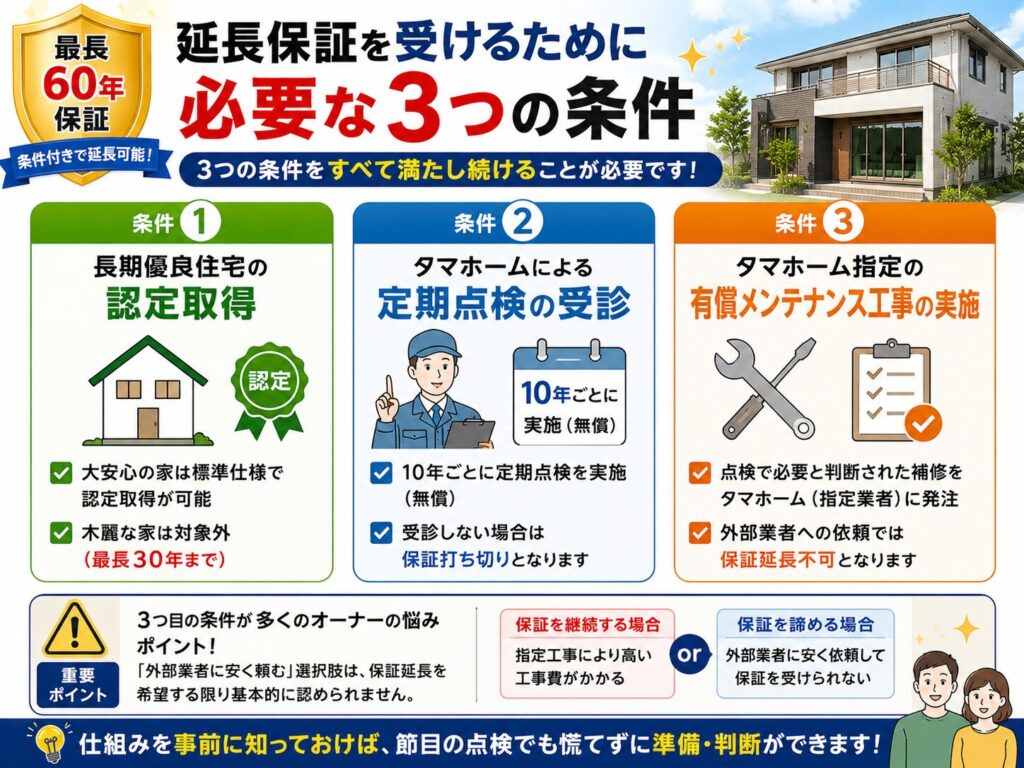 Three conditions required to receive an extended warranty