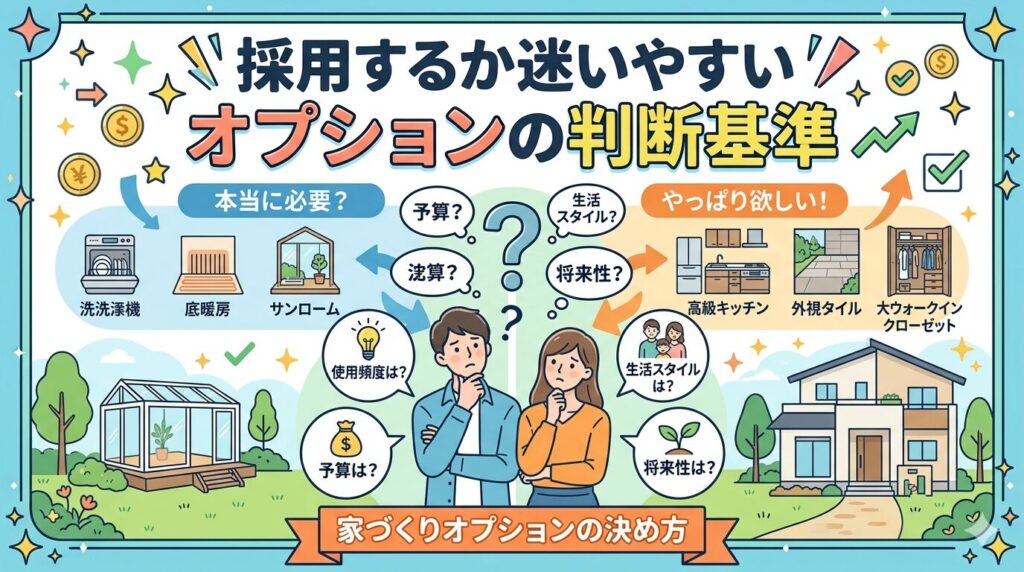 Criteria for deciding which option to adopt