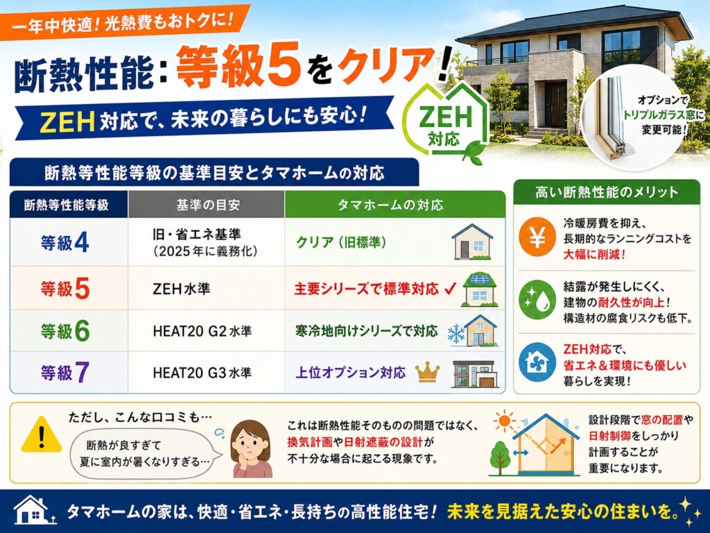 Insulation: Meets insulation performance level 5, and is ZEH compliant.