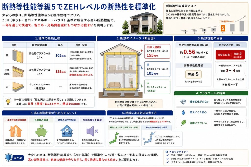 Standardizing ZEH-level insulation performance with insulation performance grade 5.