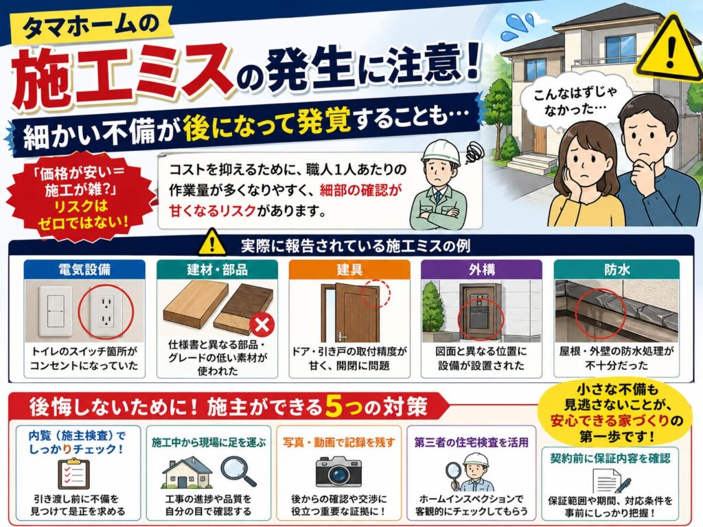 Construction errors: Minor defects are discovered later.