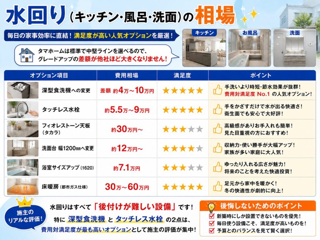 Average costs for plumbing areas (kitchen, bathroom, and washroom)