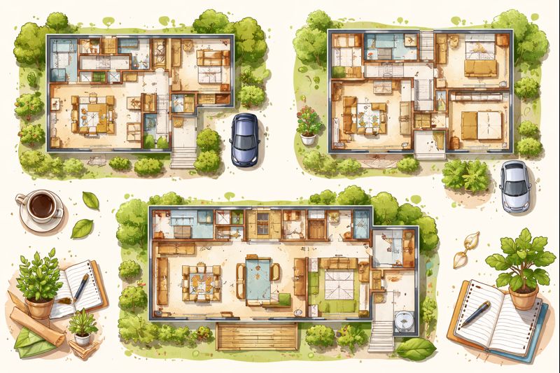 Three floor plans for custom-built homes in the 20 million yen range