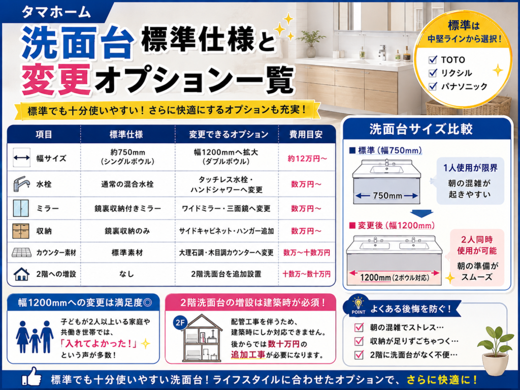 List of Standard Specifications and Modification Options for Bathroom Vanities
