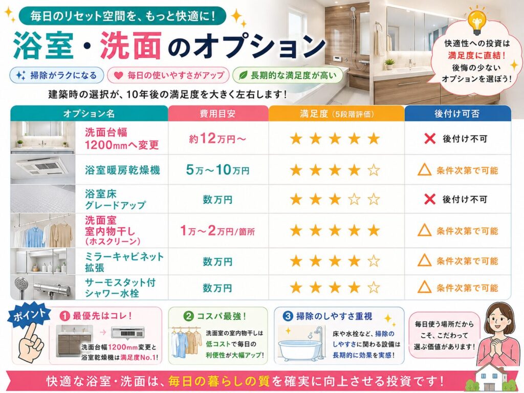 Bathroom and Washroom Options