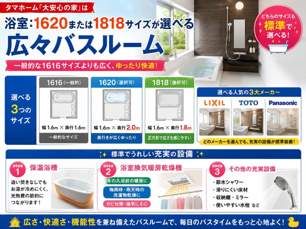Bathroom: Spacious bathroom with a choice of 1620 or 1818 sizes.