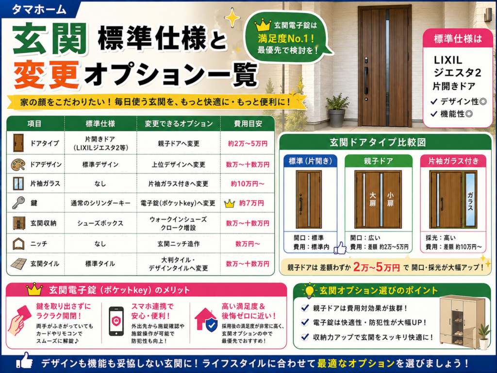 List of Standard Entrance Specifications and Modification Options