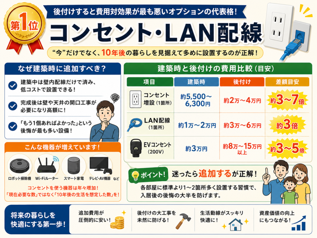 1st Place: Power Outlets and LAN Wiring