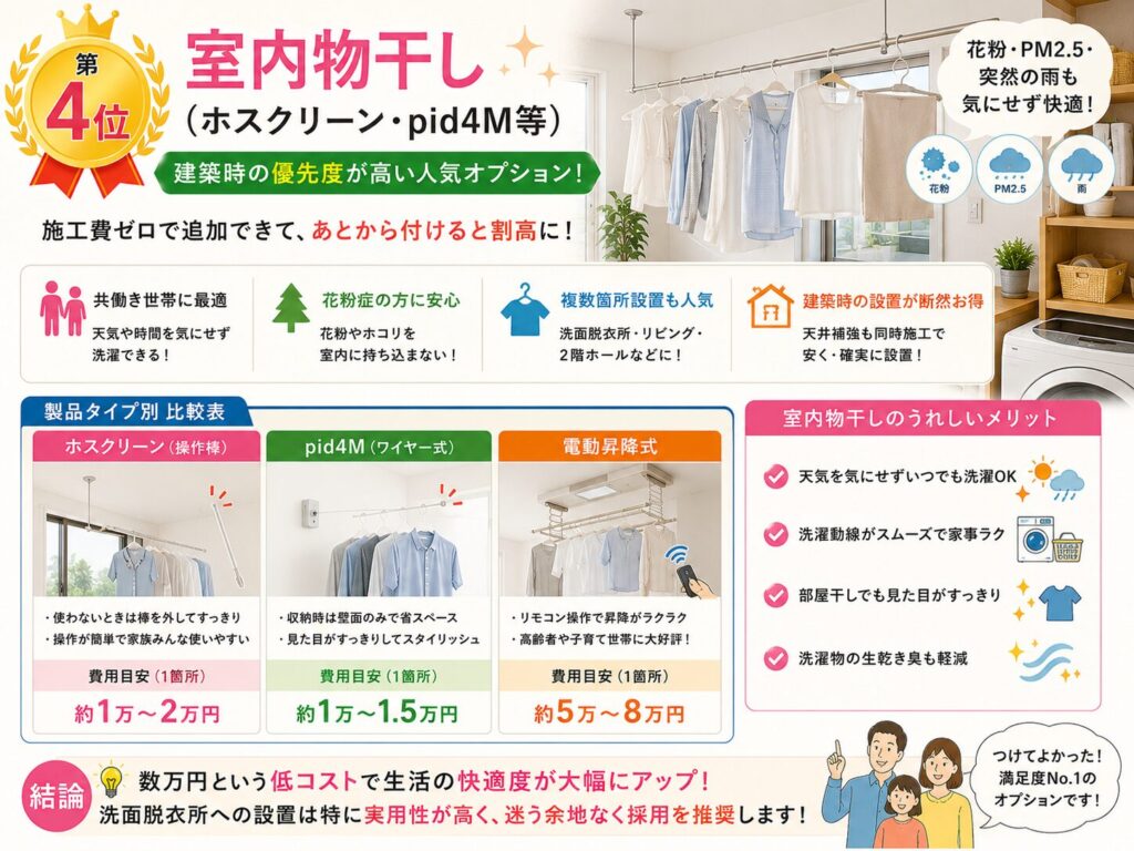 4th Place: Indoor Clothes Drying Racks (Hoscreen, pid4M, etc.)