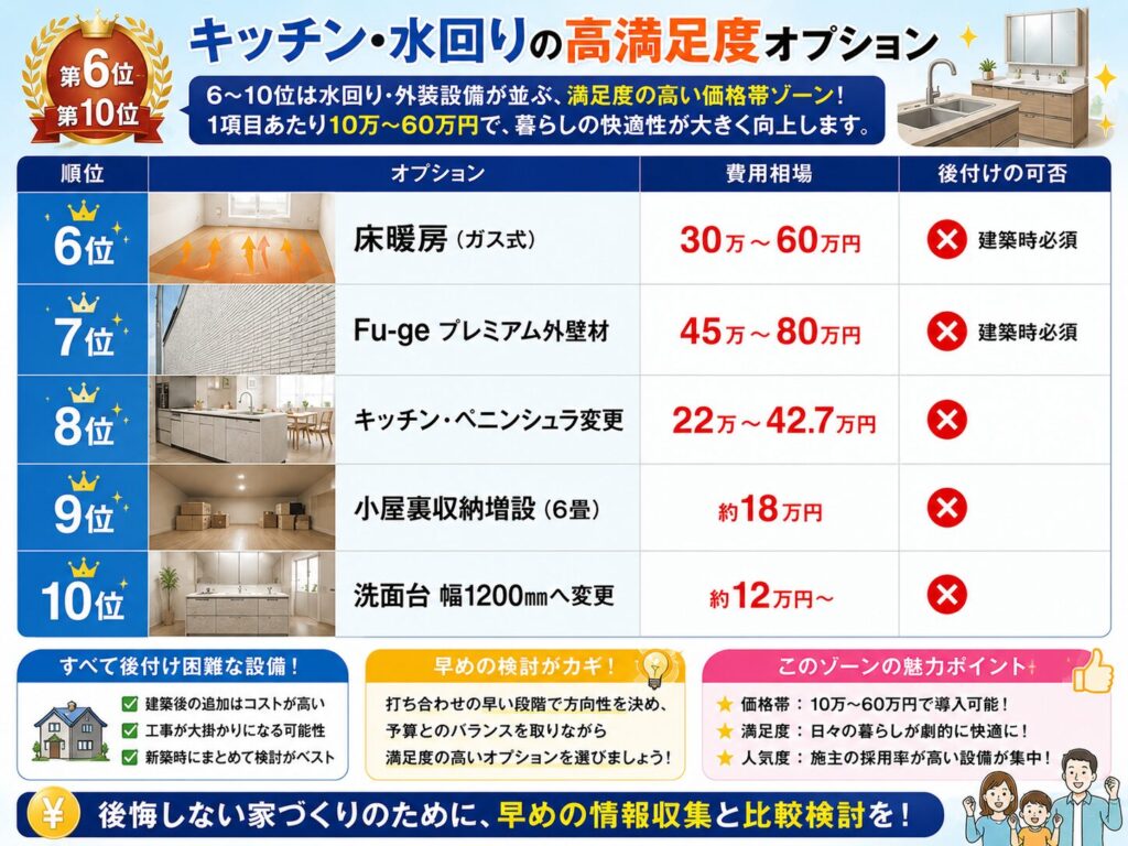 Rankings 6–10 (Kitchen & Plumbing Areas)