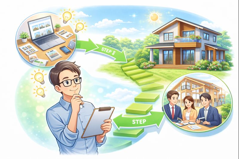 The author's process for choosing a house builder