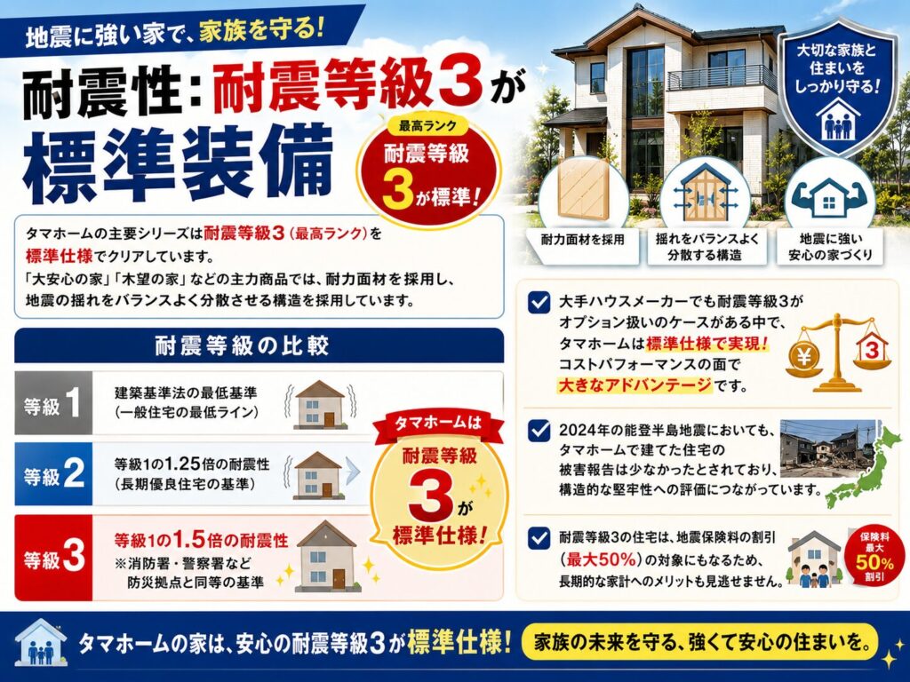 Earthquake resistance: Earthquake resistance level 3 is standard equipment.