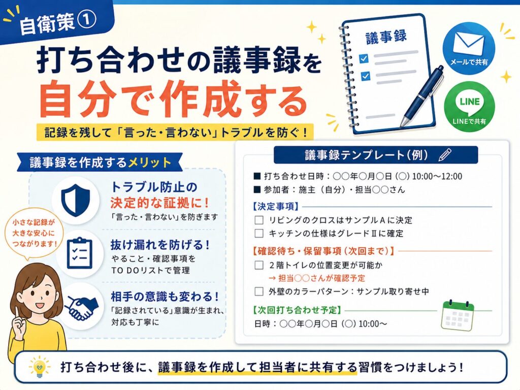 Self-defense measure ①: Take your own meeting minutes.
