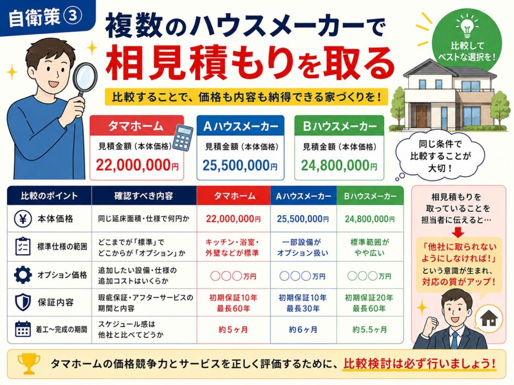 Self-defense measure ③: Get quotes from multiple home builders.