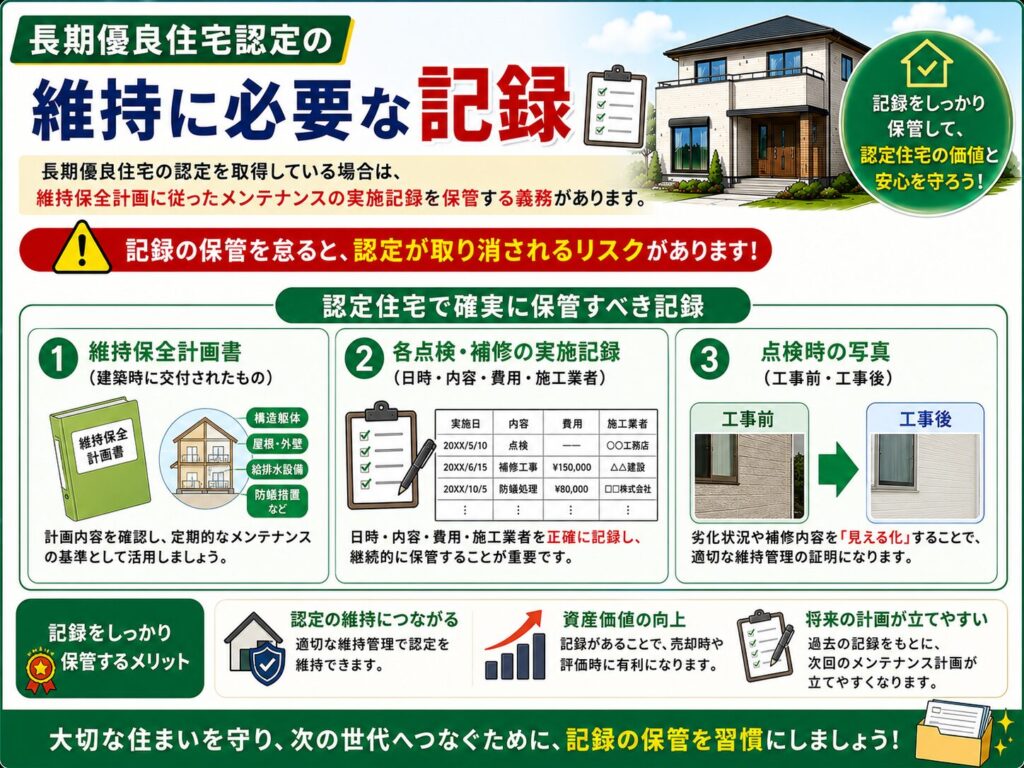 Records required to maintain long-term superior housing certification